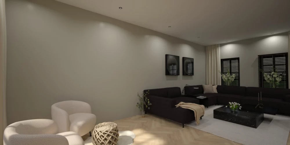 3D ontwerp limburg, Virtual Reality, art impression, woonkamer, tv kamer,