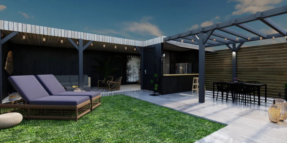 de perfecte verbouwing Lelystad, tuin, buitenkeuken, VR, 3D, virtual reality