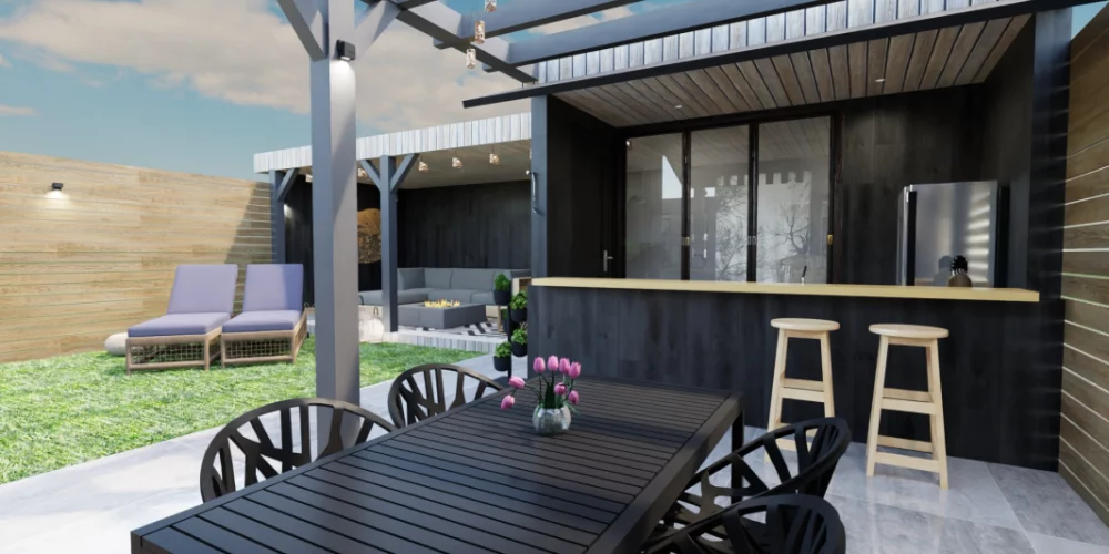 de perfecte verbouwing Lelystad, tuin, buitenkeuken, VR, 3D, virtual reality