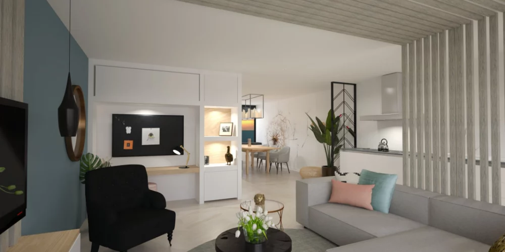 de perfecte verbouwing Alphen, woonkamer, roomdivider, 3d, virtual reality