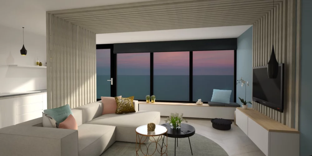 de perfecte verbouwing Alphen, woonkamer, roomdivider, 3d, virtual reality