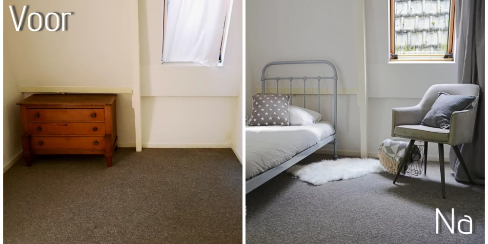 meubels huren, meubelverhuur voor verkoop woning, huis verkopen, gemeubileerd, voor en na, resultaat