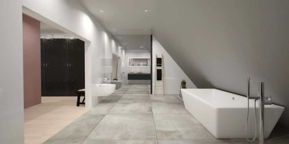 verbouwing woonboerderij Ridderkerk, plattegrond, VR, Virtual reality ontwerp, 3D, slaapkamer en badkamer